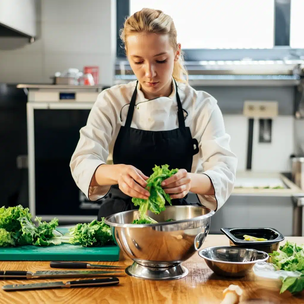 About Isabella Martinez preparing lettuce for a fresh salad