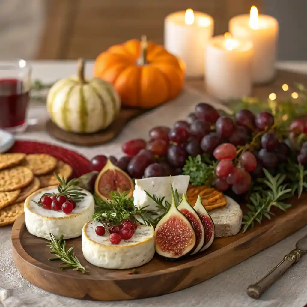 Holiday Serving Platter with Cranberry Brie Bites