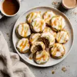 Plate of frosted Butterbeer Cookies with gooey centers