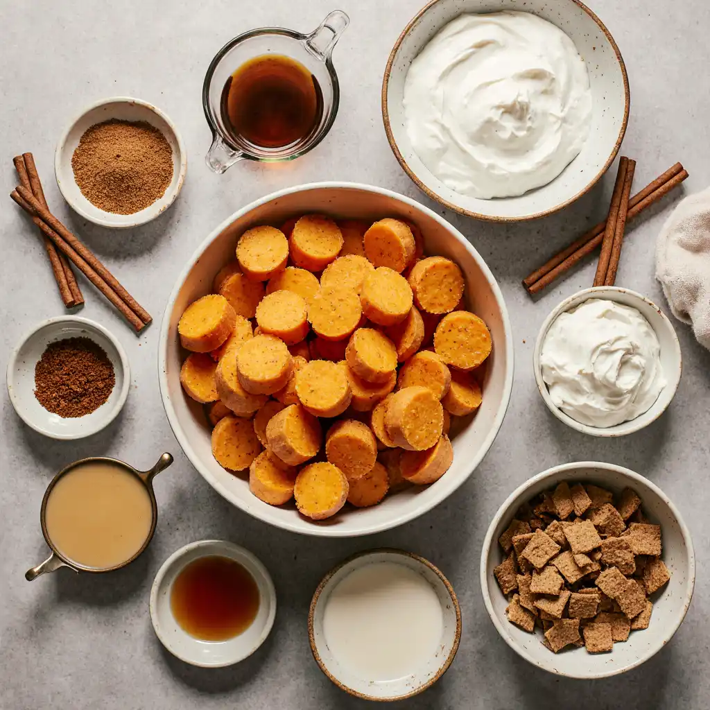 Ingredients for Sweet Potato Bars with Cinnamon Whipped Cream