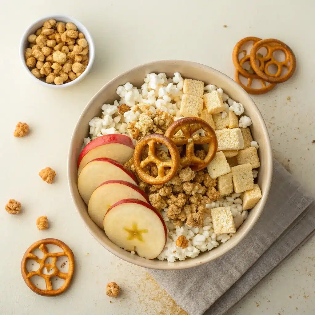 classic caramel apple Chex mix without glaze