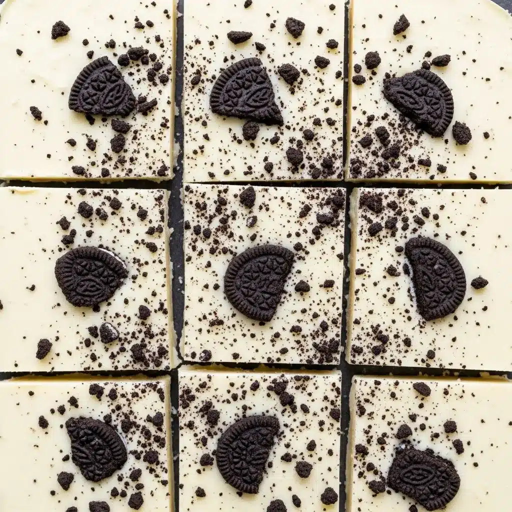 Small white chocolate Halloween bark squares with sprinkles