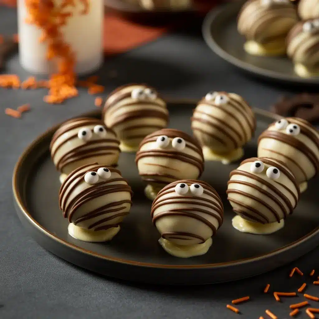 White Chocolate Mummy Truffles with candy eyes