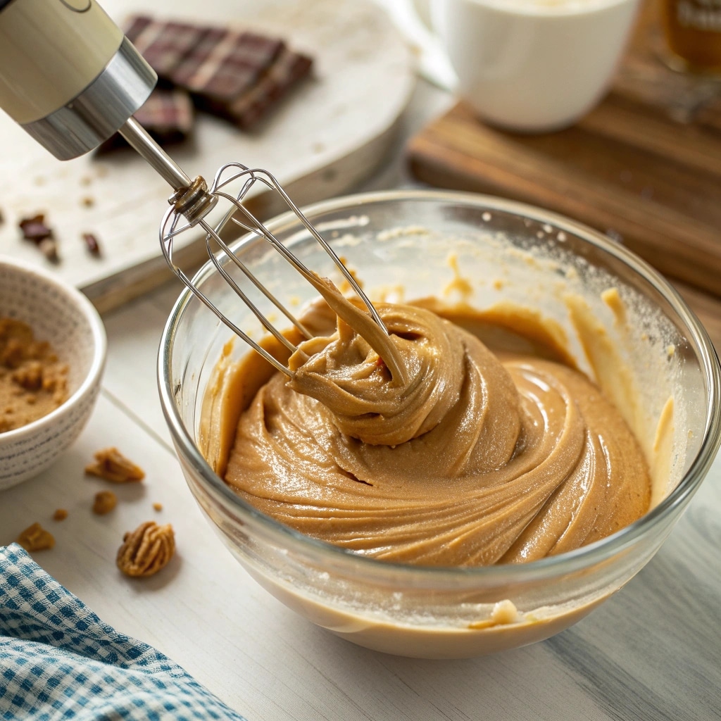 Whipping salted caramel mousse for dessert cups