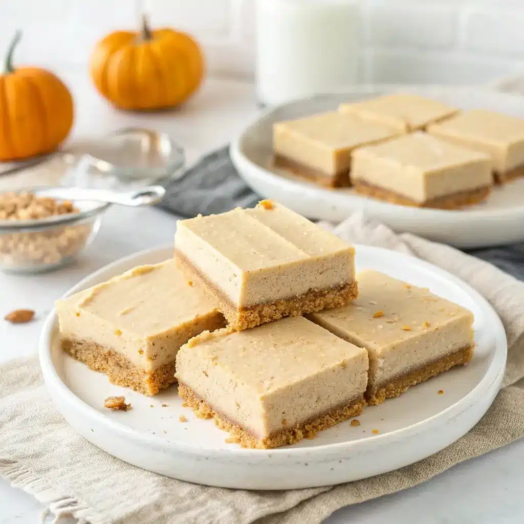 Healthy no-bake pumpkin cheesecake bars with Greek yogurt