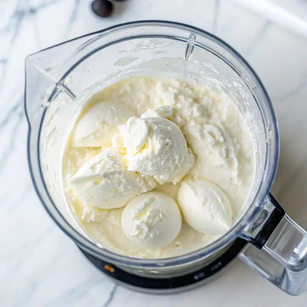 Smooth blended cottage cheese and mozzarella for High Protein Creamy Lasagna Soup