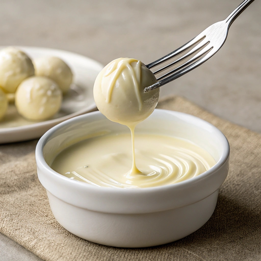 Dipping Truffles in White Chocolate
