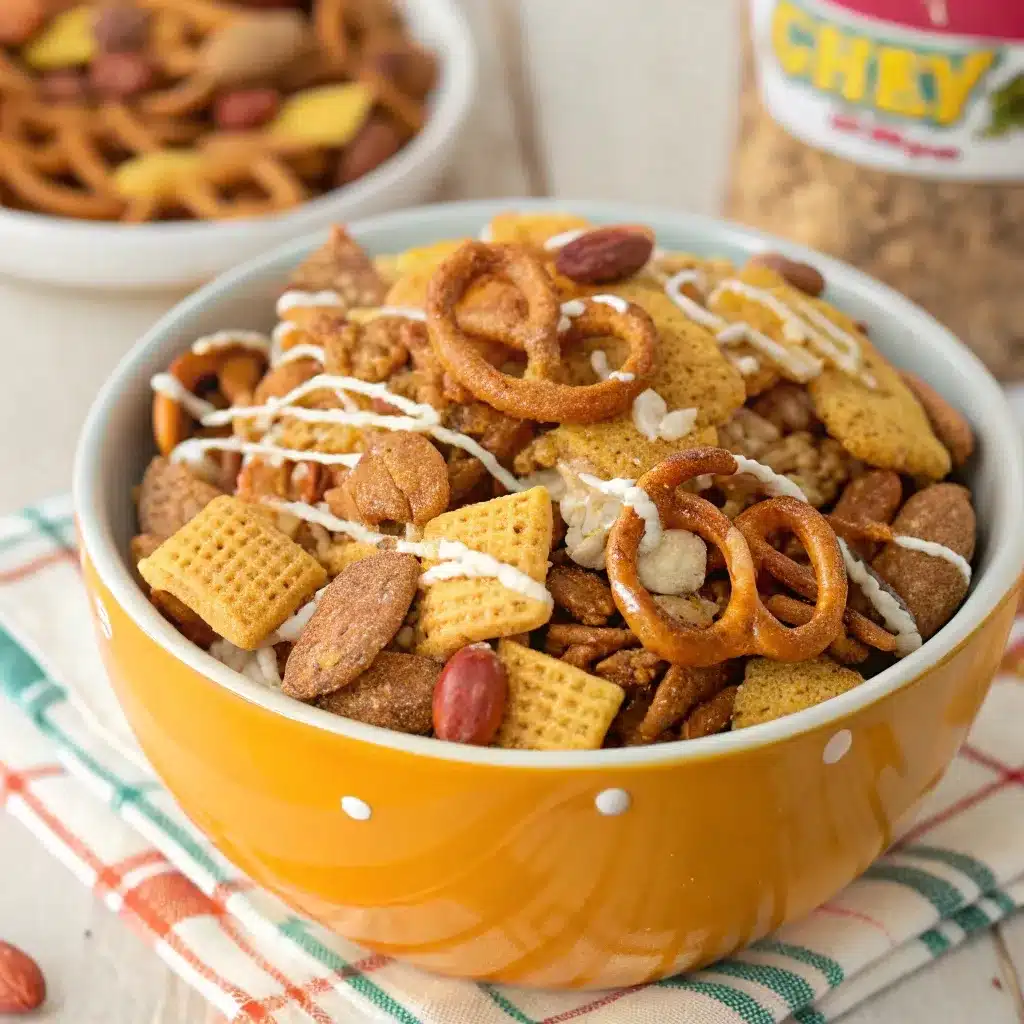 Pumpkin spice snack mix for easy fall pumpkin desserts and parties