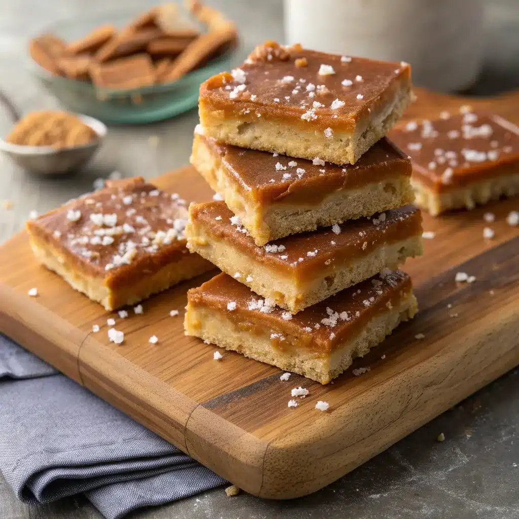 No bake salted caramel pretzel bars cut into squares