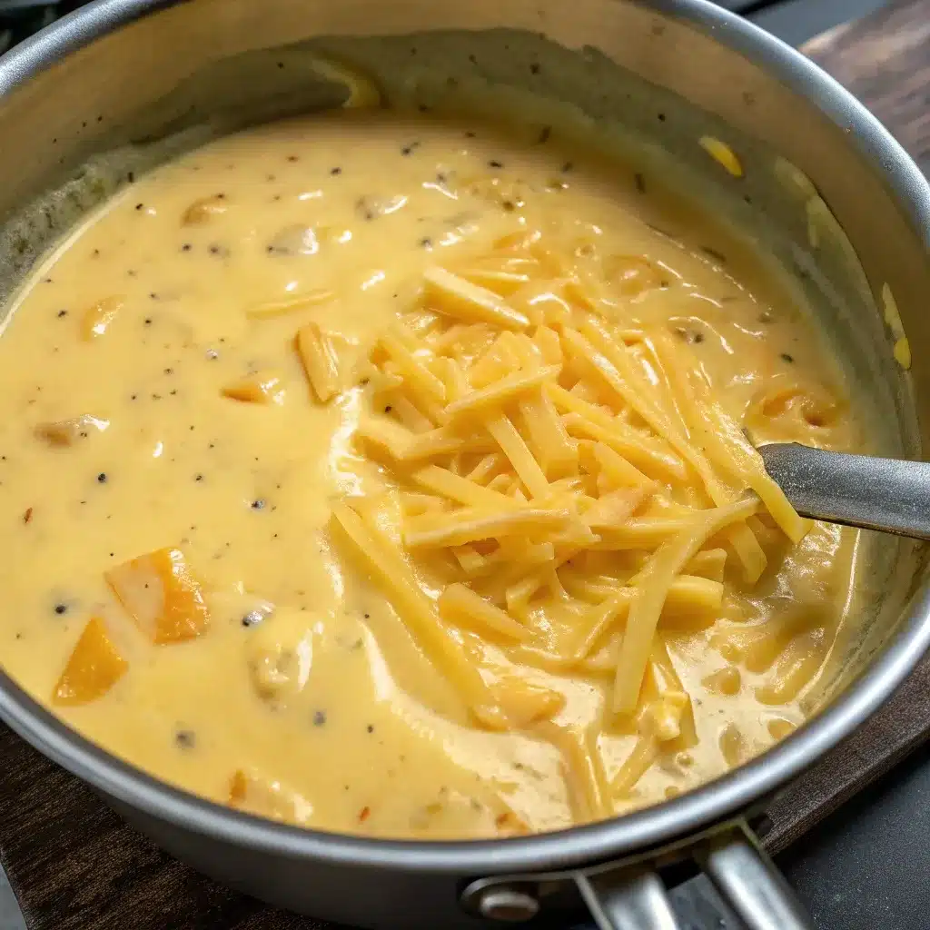 Thick and smooth cheese sauce for mac and cheese.