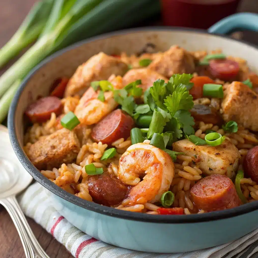 Final Plated Chicken and Sausage Jambalaya