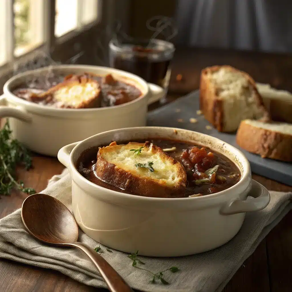 Slow Cooker French Onion Soup | Cozy and Comforting Soup Recipes