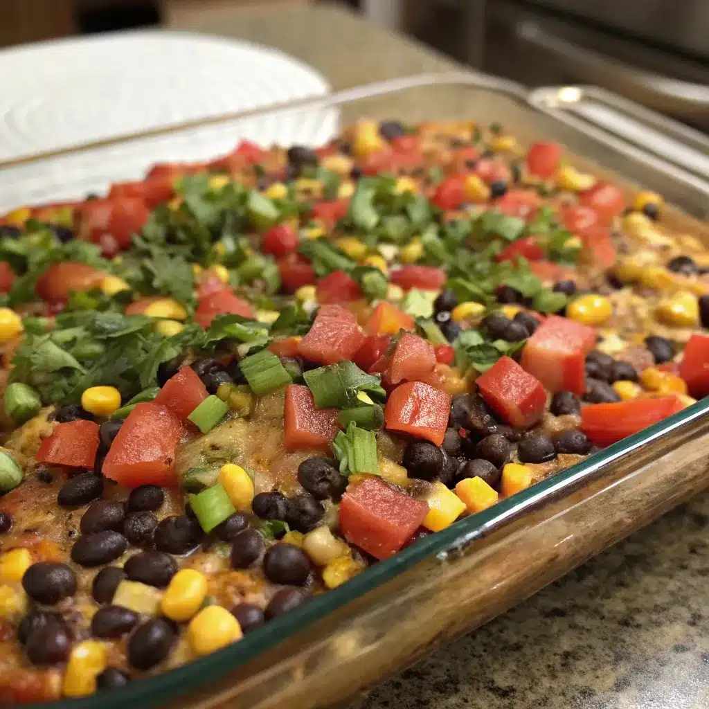 Vegetarian cowboy casserole with beans and vegetables