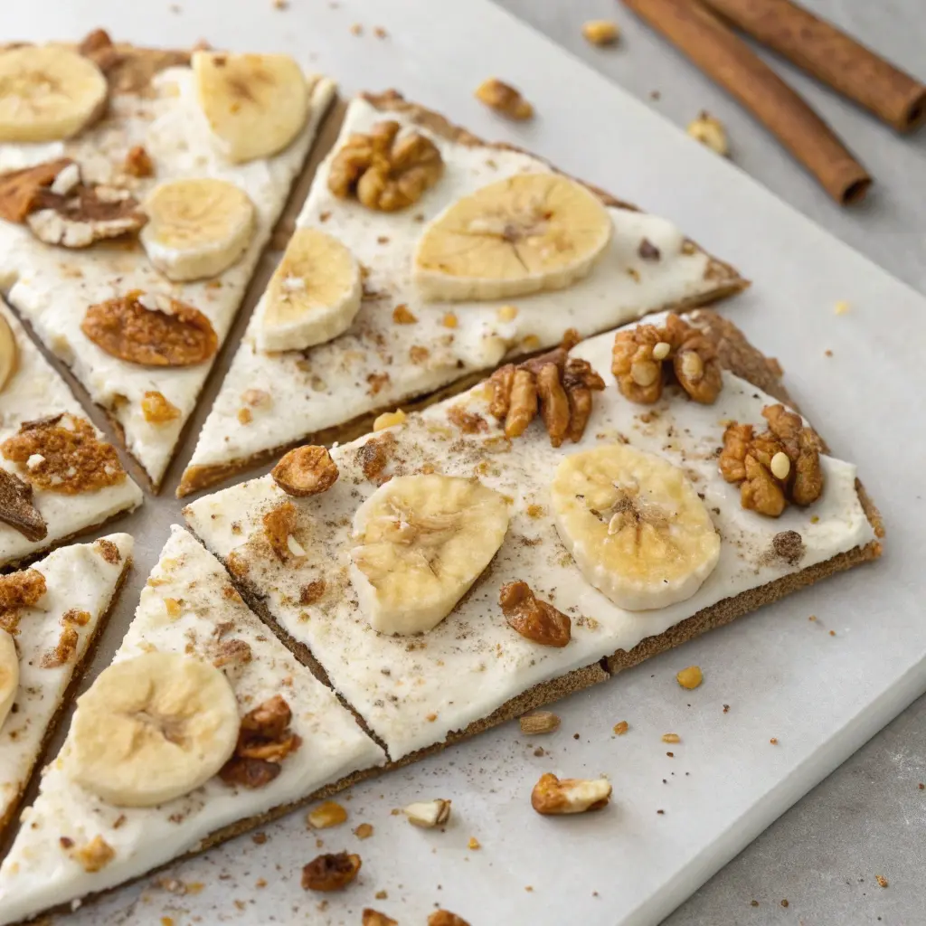 Banana Nut Cottage Cheese Bark with walnuts and cinnamon.
