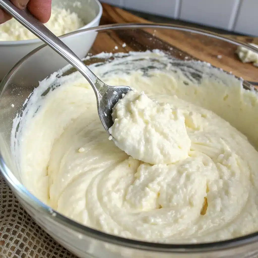 Perfectly blended smooth cottage cheese mixture for alfredo sauce.