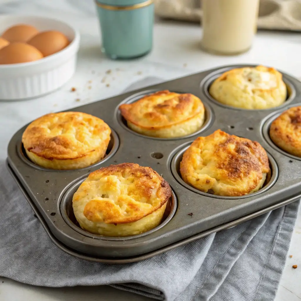 Baked cottage cheese egg muffins for meal prep.