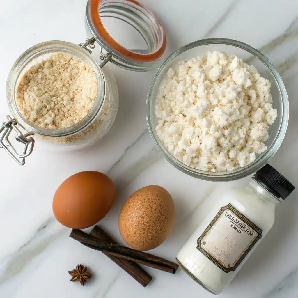 Ingredients for blender pancakes including oats and cottage cheese.