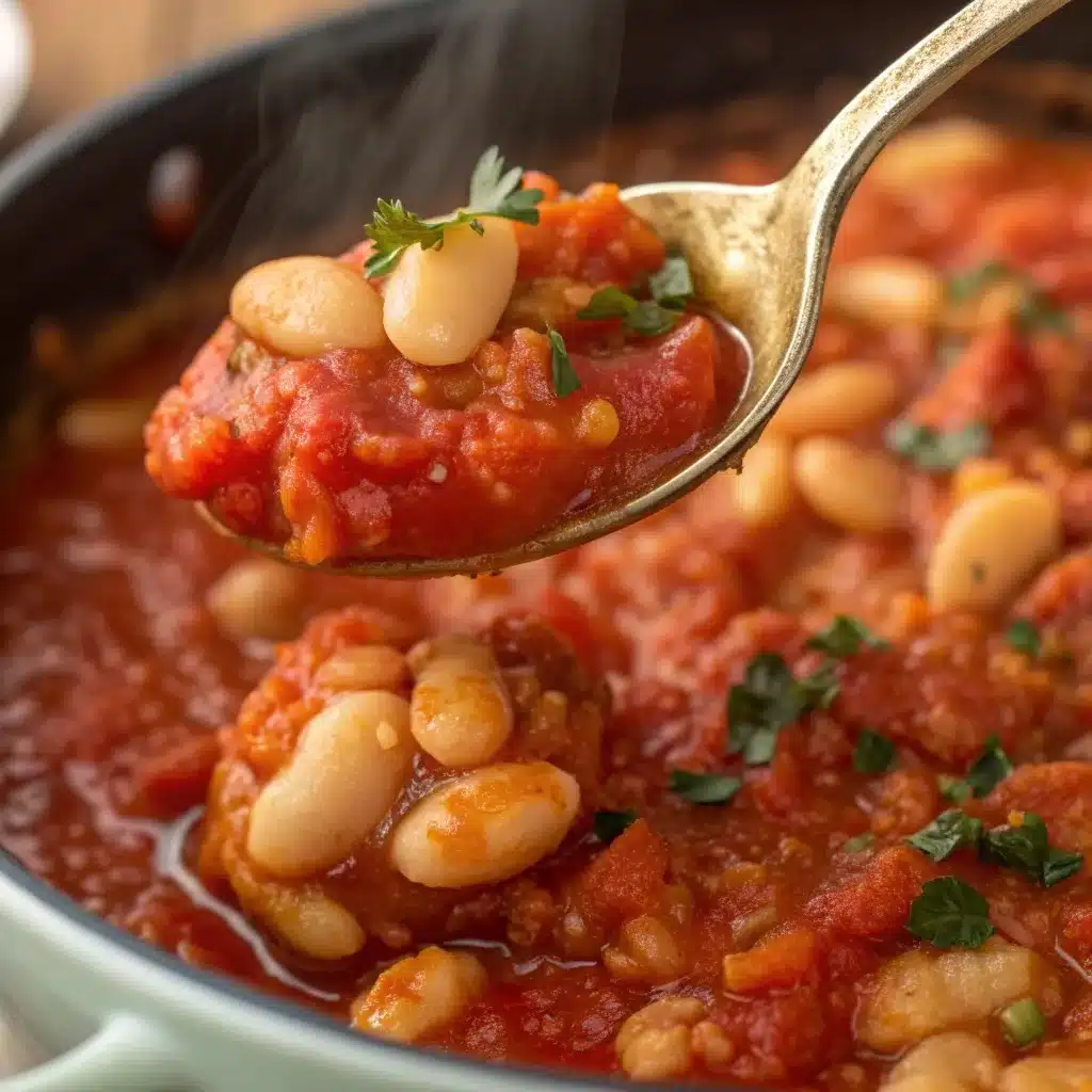 Vegetarian lasagna sauce using white beans for protein.