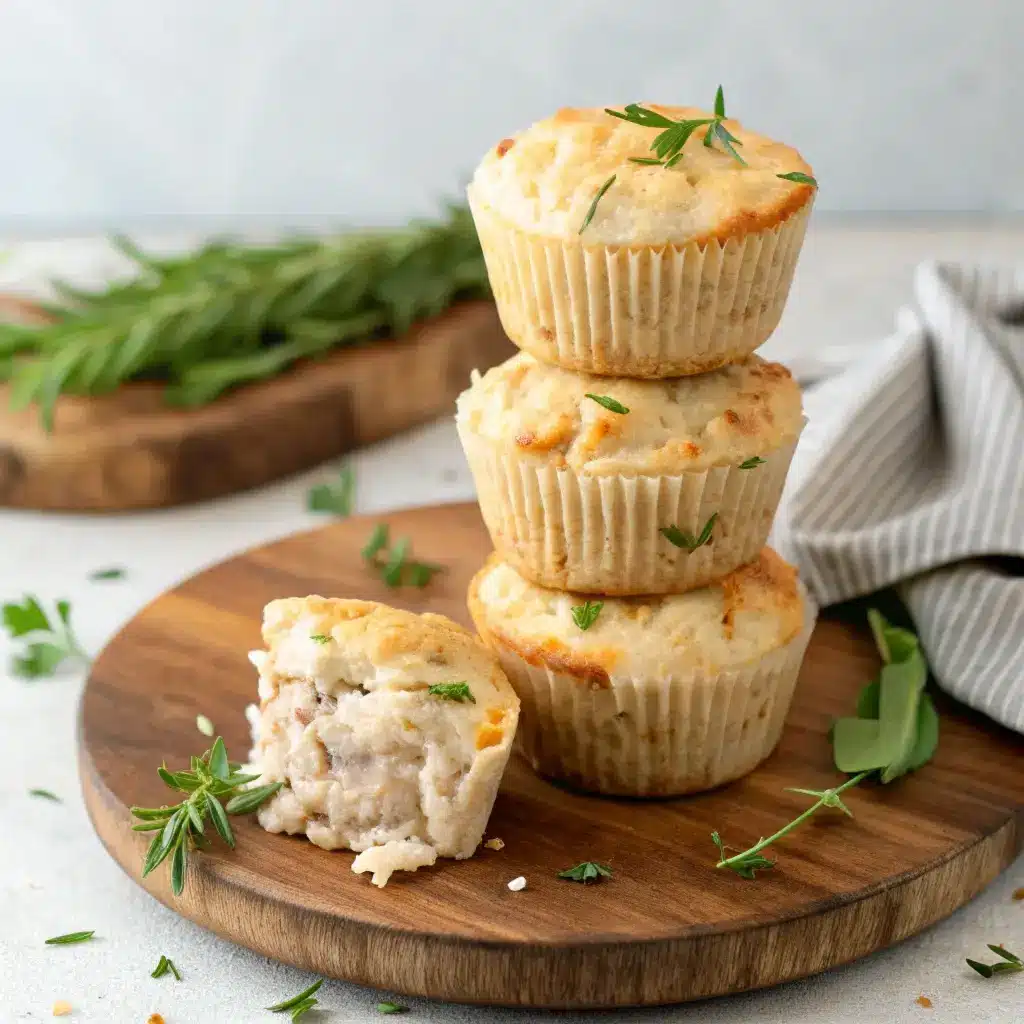 High protein turkey melt muffins made with canned chicken or turkey.