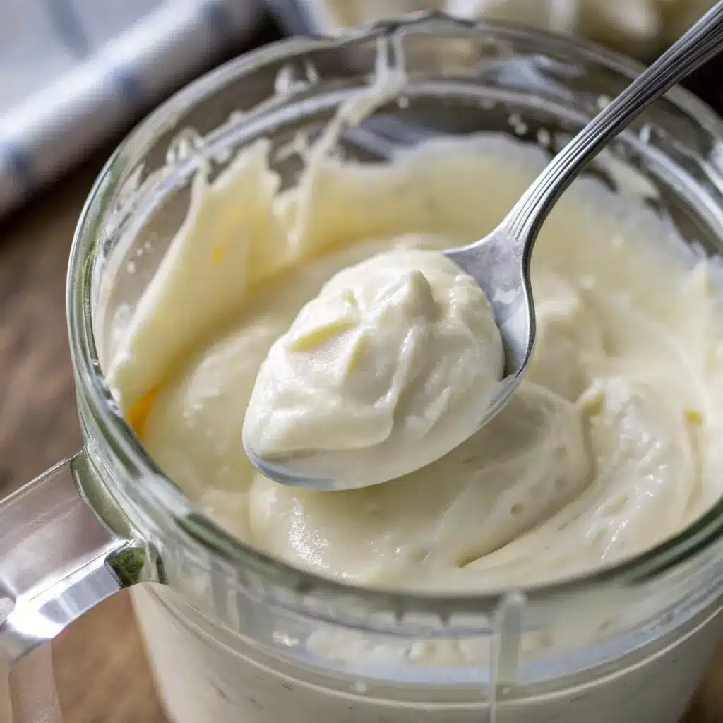 Silky smooth whipped cottage cheese dressing for healthy chicken salad with cottage cheese.