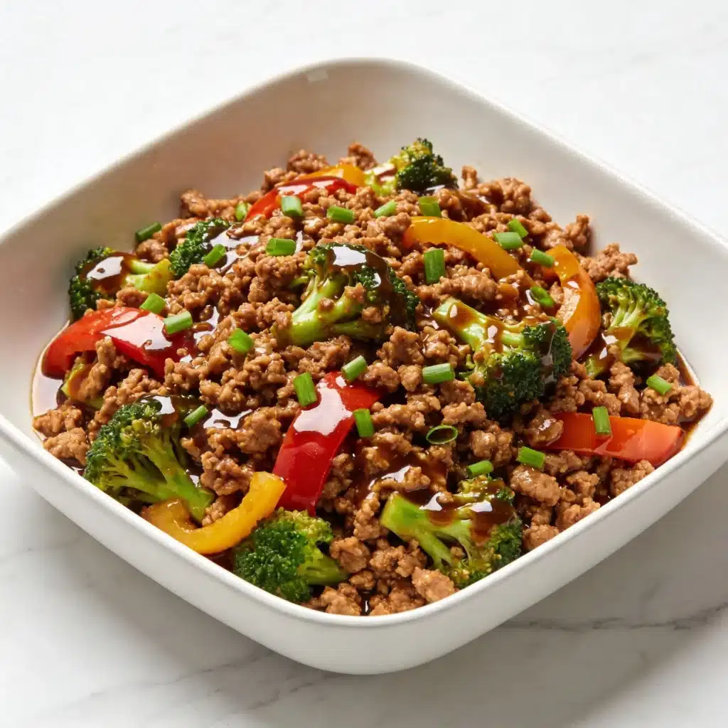 A large serving of the ultimate 15 minute high protein dinner prepared in a pristine white dish.